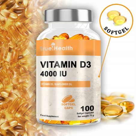 True Health Vitamin D3 4000 IU 100 Caps
