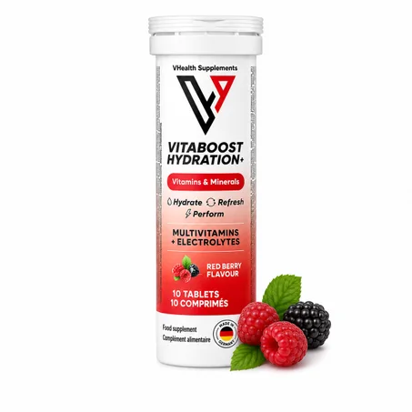 VitaBoost Hydratation Multivitamines & Electrolytes RedBerry 10 Comprimés – Énergie & Vitalité