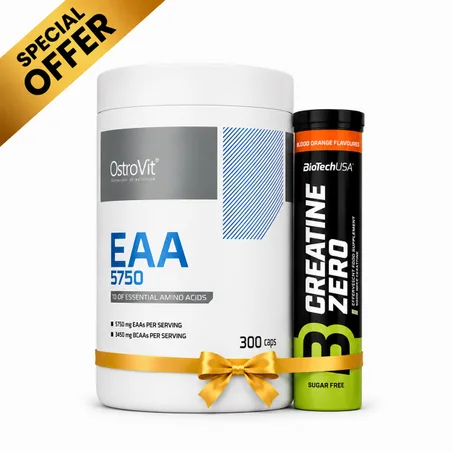Pack EAA 5750 - 300 Caps - Force & Récupération + Creatine Zero Effervescent Blood Orange 18 Tabs