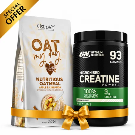 Pack Micronised Creatine Powder - 317g- Saveur Neutre + Oat Flakes 200 g Apple & Cinnamon