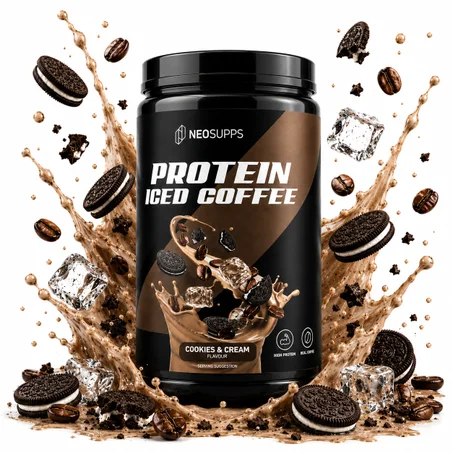 NeoSupps Protein Iced Coffee Cookies & Cream 500 g – Café Protéiné Haute Teneur en Protéines