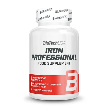 Iron Professional 60 Comprimés – Fer + Vitamine C + B12 + Acide Folique – Complément Minéral Anti-Fatigue