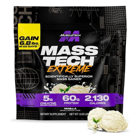 Muscletech Masstech Extreme 2,72Kg Vanilla Milkshake - Prise de Masse Propre & Contrôlée