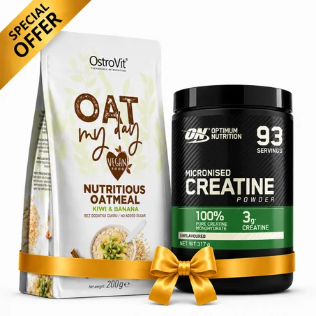 Pack Micronised Creatine Powder - 317g- Saveur Neutre + Oat Flakes 200 g Kiwi Banane