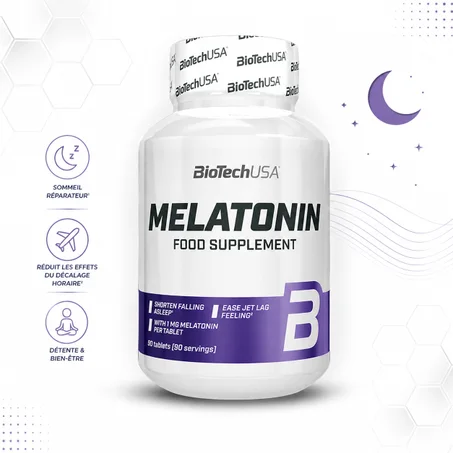Melatonine 1 mg – 90 Comprimés – Sommeil & Jet Lag