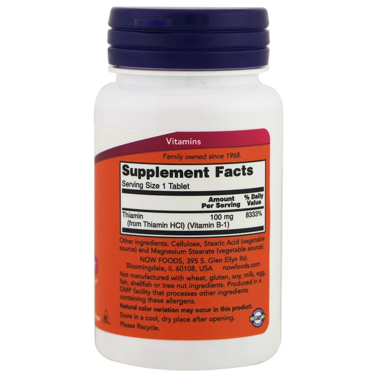 Now Foods Vitamin B-1 100 mg - 100 Tabs