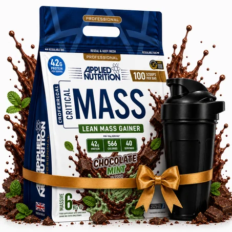 Pack Critical Mass Lean Mass Gainz 6 kg Chocolat Menthe  + Shaker Noir