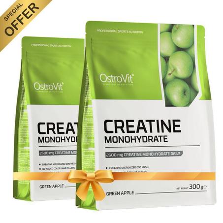 2 X OstroVit Créatine Monohydrate 300 g Pomme