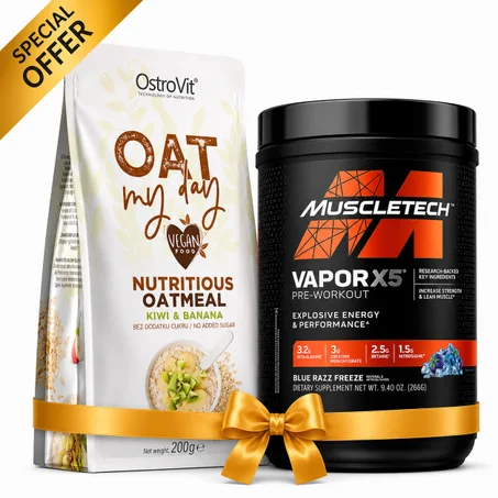 Pack Pre-Entraînement & Nutrition VaporX5  266 g Blue Razz Freeze + Oat Flakes 200 g Kiwi Banane