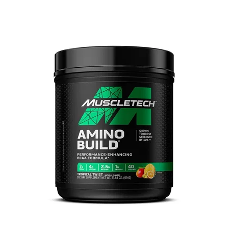 Muscletech Amino Build 40 sevring Tropical Twist - Augmentez votre Force de 40% et boostez votre Endurance