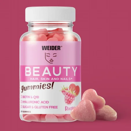 Beauty Gummies 40 Bonbons – Cheveux, Peau & Ongles – Biotine, Q10 & Acide Hyaluronique
