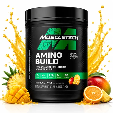 Amino Build 40 sevring Tropical Twist - Récupération Musculaire, Endurance & Hydratation