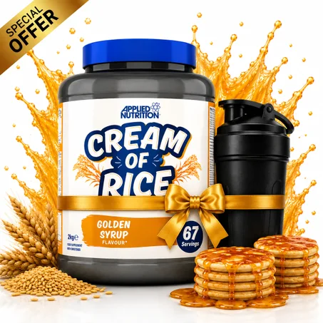 Pack Cream Of Rice- Golden Syrup 2 Kg – Crème de Riz Instantanée + Shaker Noir