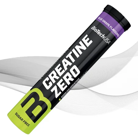 BioTechUSA Creatine Zero Effervescent Blue Grape 18 Comprimés Effervescents Sans Sucre Sans Lactose Sans Gluten