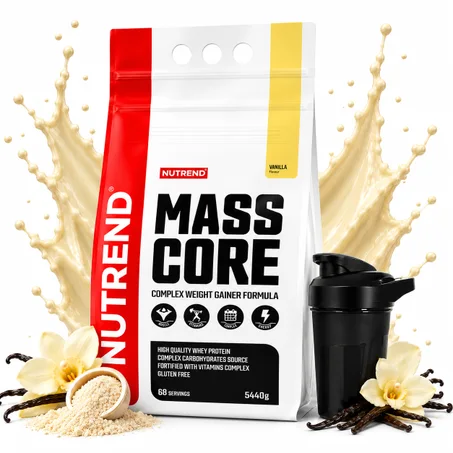 Pack Mass Core 5440 g - Vanilla - Prise de Masse Propre & Contrôlée + Shaker Noir