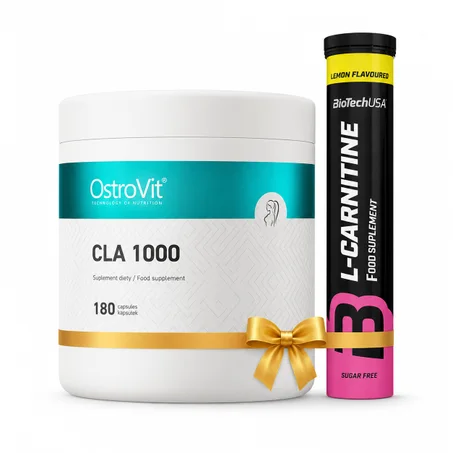 Pack Minceur  CLA 1000 180 Caps - Perte Graisse & Définition Musculaire + L-Carnitine Effervescent Lemon Lime 20 Tabs
