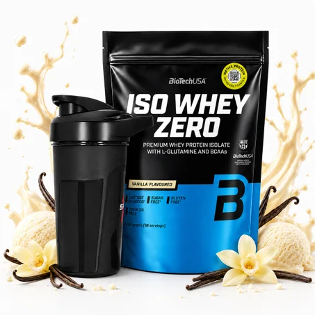 Pack Iso Whey Zero 454g Vanilla – Isolat de Protéine Whey Premium + Shaker Noir