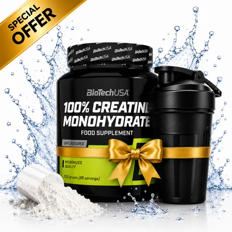 Pack 100% Creatine Monohydrate 300 g + Shaker Noir