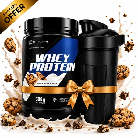 Pack Whey Protein - Cookie Dough ( Pate à Cookie ) 300 g + Shaker Noir