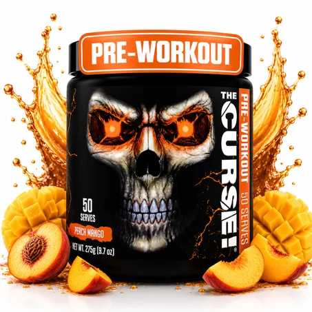 The Curse - Pré-Workout 275g – Peach Mango –Énergie, Focus & Performance - 50 Servings