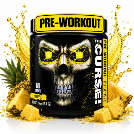 The Curse! Pre-Workout Pineapple 265g – Énergie, Focus & Pumps – 50 Servings