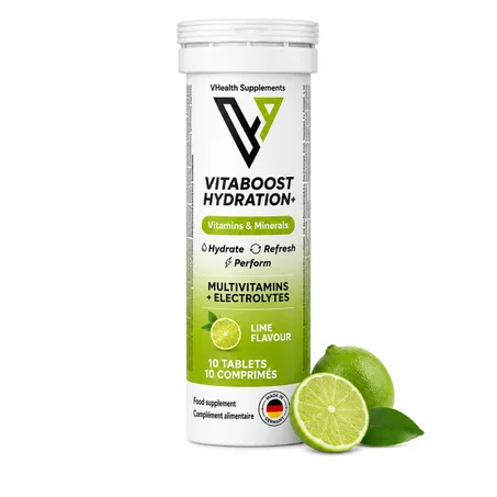 VitaBoost Hydratation+  Multivitamines & Electrolytes Lime 10 Comprimés – Énergie & Vitalité