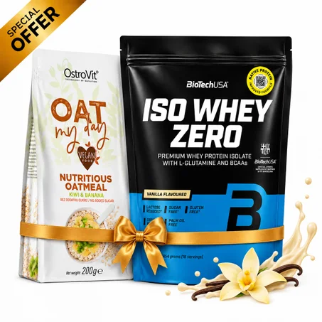 BioTechUSA ISO Whey Zero 454g  Vanilla + Ostrovit Oat Flakes 200g Kiwi Banane