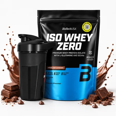 Pack Iso Whey Zero 454g Chocolat – Isolat de Protéine Whey Premium  + Shaker Noir