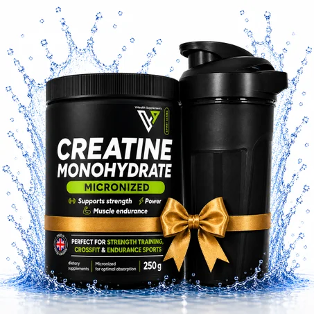Pack Creatine Monohydrate Micronized 250 g  + Shaker Noir
