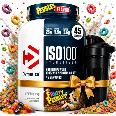 Pack ISO100 Hydrolysé 1.37 kg Fruity Pebbles + Shaker Noir