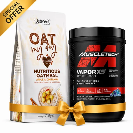 Pack Pre-Entraînement & Nutrition VaporX5 266 g - Blue Razz Freeze + Oat Flakes 200 g Apple & Cinnamon