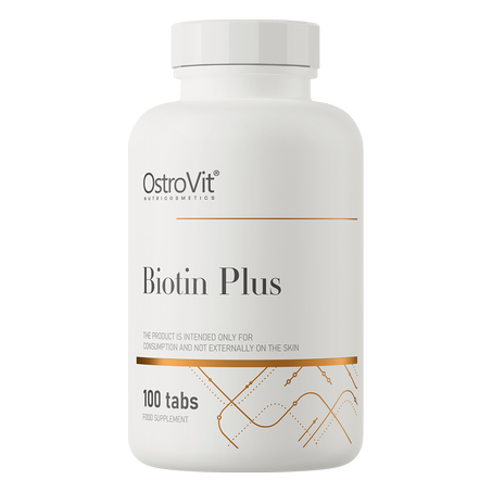 OstroVit Biotine Plus - Cheveux Brillants, Ongles Solides et Peau Saine - 100 Tabs