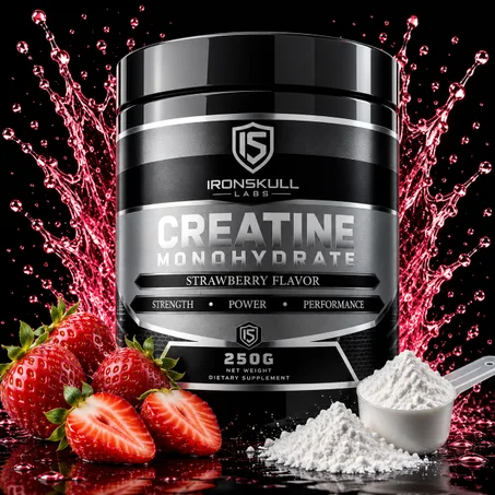 Skull Labs Creatine Monohydrate Fraise 250 g – Force, Puissance et Performance
