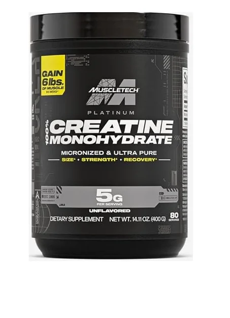 MuscleTech Platinum 100% Creatine 400 g - La Puissance de la Recharge Musculaire