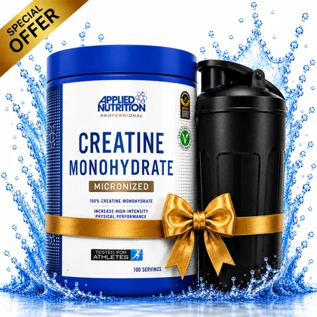 Pack Creatine Monohydrate Micronisée 500 g + Shaker Noir