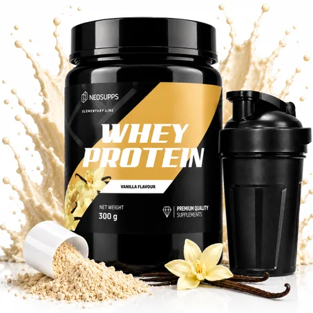 Pack Whey Protein - Vanilla  300 g + Shaker Noir