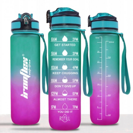 Ironflex Water Bottle 1L Green Purple