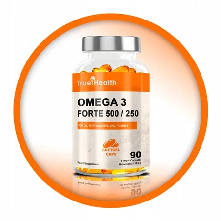 True Health Omega 3 Forte 500/250 90 Caps - Source d'EPA 500 mg & 250 mg de DHA