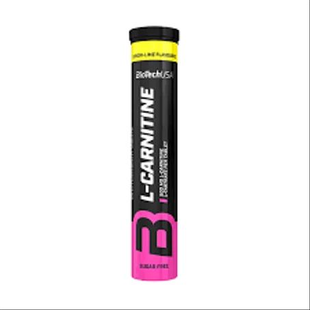 BioTechUSA L-Carnitine Effervescent Lemon Lime 20 Comprimés Effervescents 500 mg Sans Lactose Sans Gluten Sans Aspartame