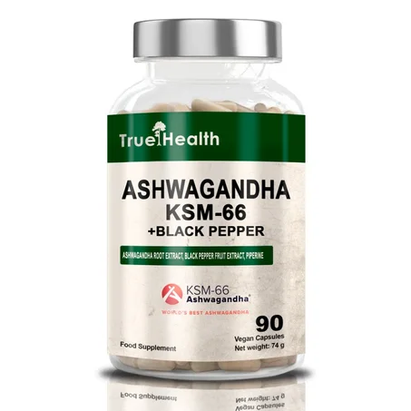 True Health Ashwagandha KSM-66 + Black Pepper 90 Caps