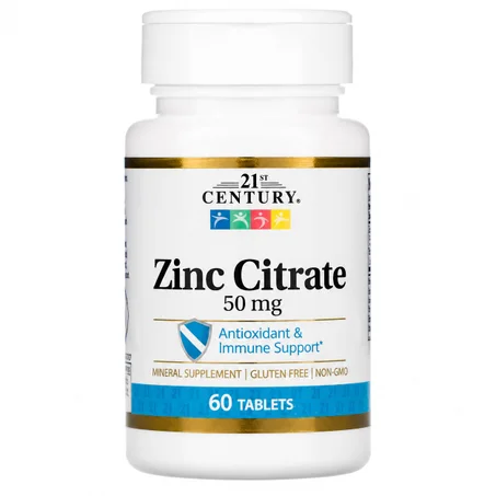 Zinc Citrate 50 mg – 60 Comprimés – Soutien Immunitaire & Protection Antioxydante
