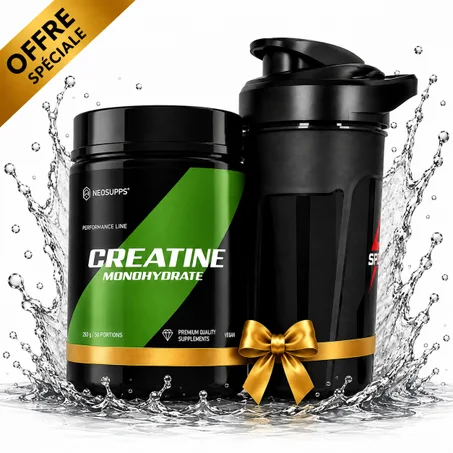 Supps Pack Creatine Monohydrate 250 g + Shaker Noir