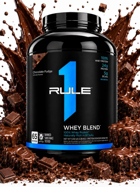Pack Whey Blend 65 Servings ( 2.28 kg) Chocolate Fudge + Shaker Noir