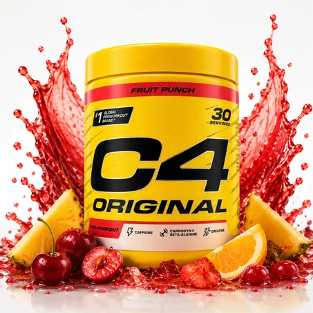 C4 ORIGINAL 204 g Fruit Punch - Le pré-entraînement explosif original 30 portions