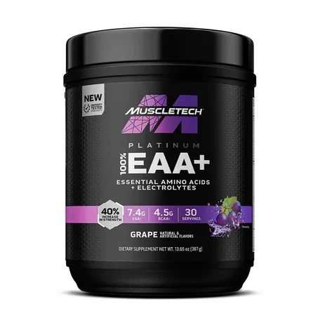 Muscletech Platinum 100% EAA+ 387 g Grape Fruit - Acides Aminés, Electrolytes, BCAA & Leucine