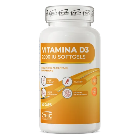 Vitamine D3 2000 IU 60 Gélules – Immunité, Os & Absorption du Calcium