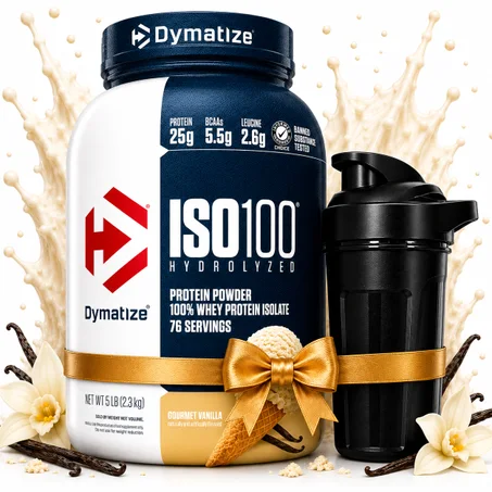 Pack ISO100 Hydrolysé 2.3 kg Gourmet Vanilla + Shaker Noir