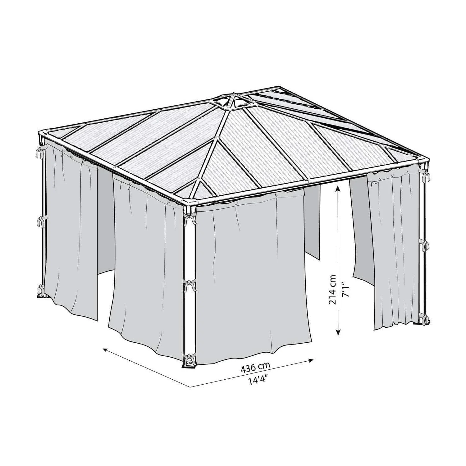 Palermo 14 x 14 ft. Gazebo Curtain Set | Palram-Canopia