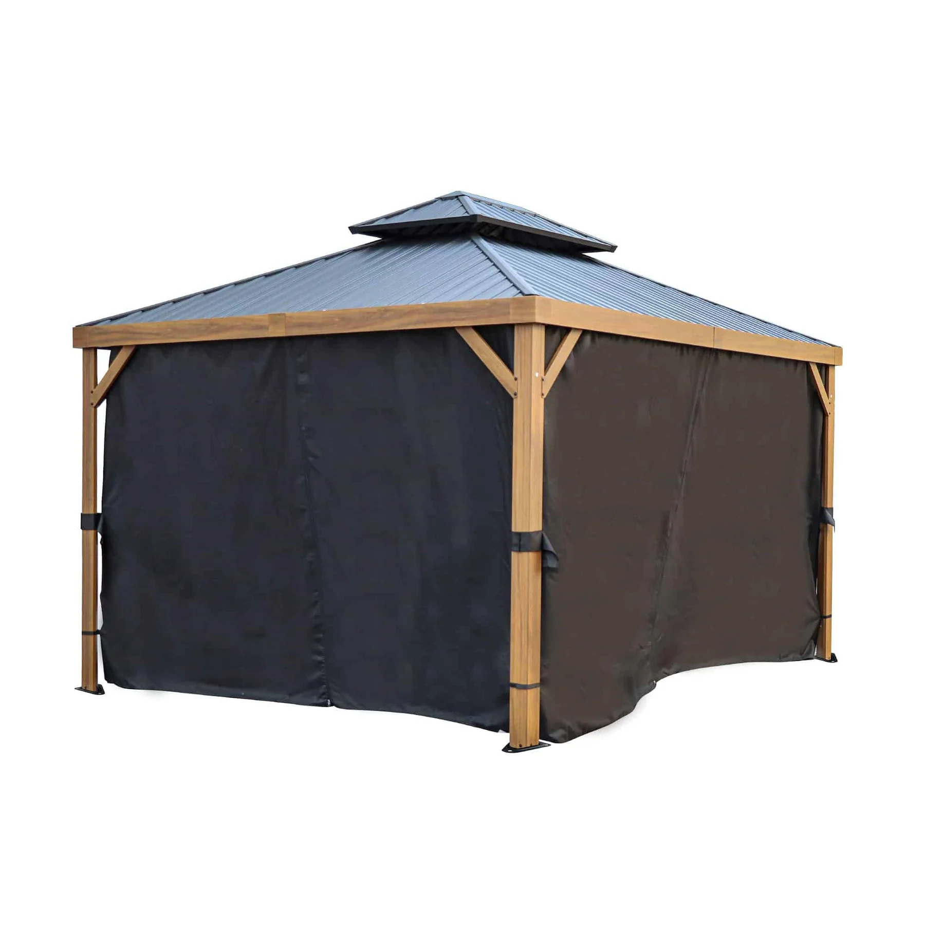 Yosemite Gazebo Curtains 10 x 12 ft Black | Gazebo Penguin