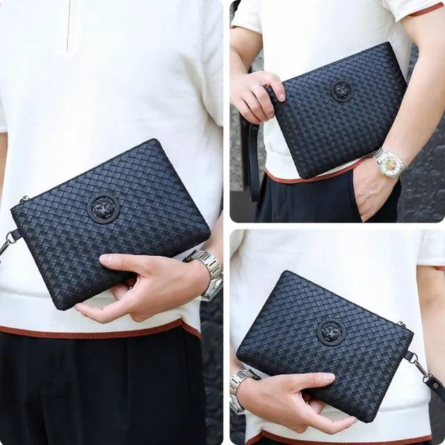 Pochette en cuir Noir
